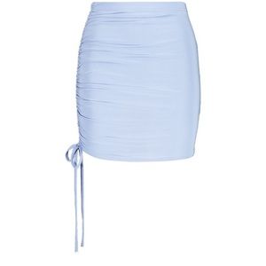 Ruched Side Mini Skirt in Indigo